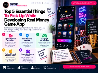 Top 5 Essential Things To Pick Up While Developing Real Money Game App